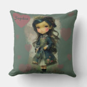 Whimsical Kawaii Fairy Tale Girl Kissen (Vorderseite)