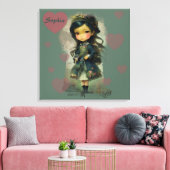 Whimsical Kawaii Fairy Tale Girl Leinwanddruck (Insitu (Wohnzimmer))