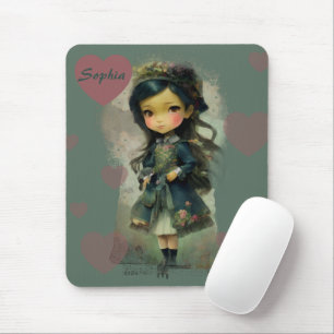 Whimsical Kawaii Fairy Tale Girl Mousepad