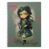 Whimsical Kawaii Fairy Tale Girl Notizblock (Vorderseite)