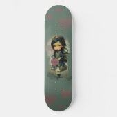 Whimsical Kawaii Fairy Tale Girl Skateboard (Vorderseite)