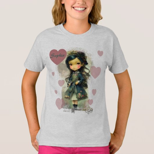 Whimsical Kawaii Fairy Tale Girl T-Shirt (Vorderseite)
