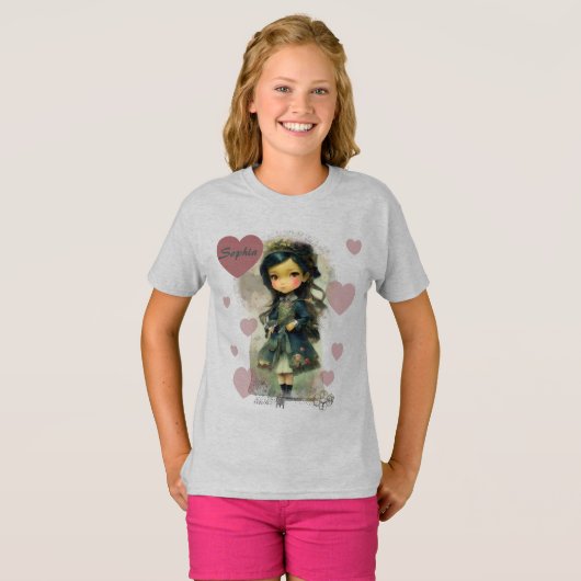 Whimsical Kawaii Fairy Tale Girl T-Shirt (Vorne ganz)