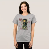 Whimsical Kawaii Fairy Tale Girl Tri-Blend Shirt (Vorderseite voll)