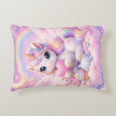 Whimsical Kawaii Unicorn & Friends Pastel Cloud Dekokissen (Vorderseite)