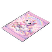 Whimsical Kawaii Unicorn & Friends Pastel Cloud Notizblock (Linke Seite)