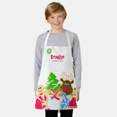 Whimsical Kids Christmas Baking Cookie Exchange Schürze (Getragen)