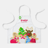 Whimsical Kids Christmas Baking Cookie Exchange Schürze (Vorderseite)