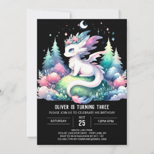 Whimsical Kids Dragon Birthday Einladung