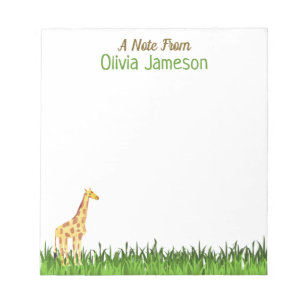 Whimsical Kid's Name GIRAFFE Notizblock