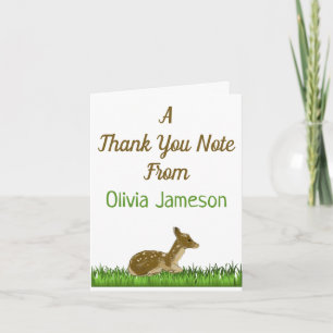 WHIMSICAL Kid's Name Woodland Animal Vielen Dank Dankeskarte