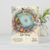 Whimsical Kids Spuk House Party Pastel Fall Spaß Einladung (Stehend Vorderseite)