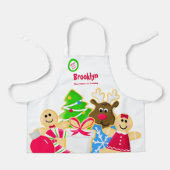 Whimsical Kids Weihnachtsbacken Cookie-Tausch Schürze (Vorderseite)