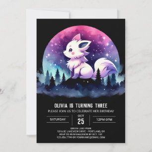 Whimsical Kids Wolf Geburtstag Einladung