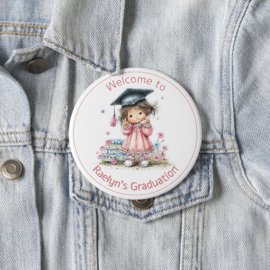 Whimsical Kindergarten Graduation Celebration  Button (Beispiel)