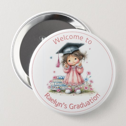 Whimsical Kindergarten Graduation Celebration  Button (Vorne & Hinten)