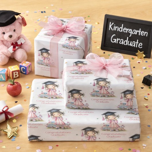 Whimsical Kindergarten Graduation Celebration  Geschenkpapier