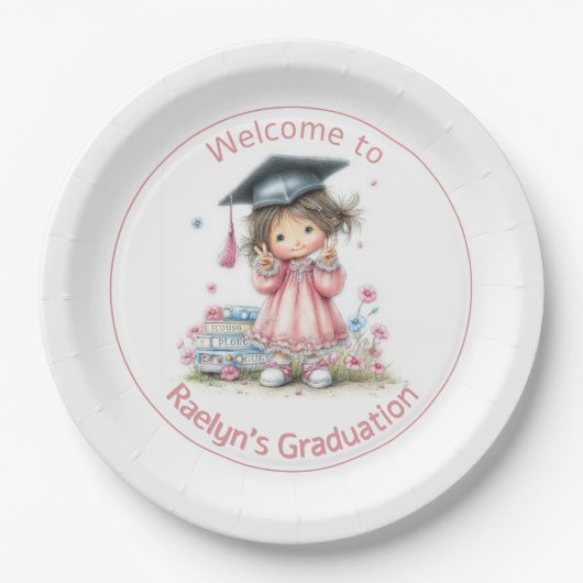 Whimsical Kindergarten Graduation Celebration  Pappteller (Vorderseite)