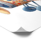 Whimsical Kinderzimmer Art Child Flying Old Airpla Poster (Ecke)