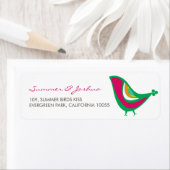 Whimsical Kissing Summer Love Birds Rücksendeadres (Insitu)