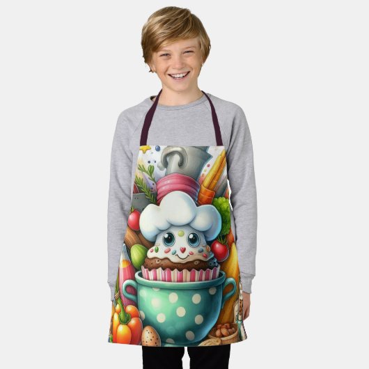 Whimsical Kitchen Adventure Kids' Apron Schürze (Getragen)