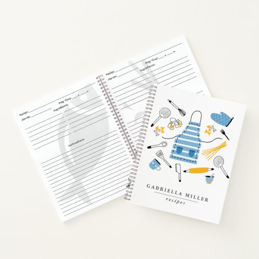 Whimsical Kitchen Tools Personalisiert Rezept Note Notizblock (Innenseite)