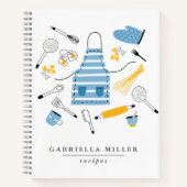 Whimsical Kitchen Tools Personalisiert Rezept Note Notizblock (Vorderseite)