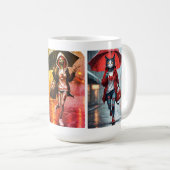 Whimsical Kitten Rain Run Classic Tasse (VorderseiteRechts)