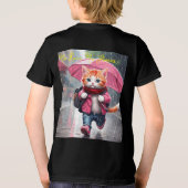Whimsical Kitten Rain Run Premium Unisex Jugend-T- Tri-Blend Shirt (Rückseite)