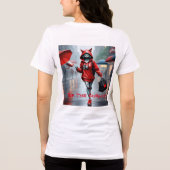 Whimsical Kitten Rain Run Women's Bella+Leinwand V Tri-Blend Shirt (Rückseite)