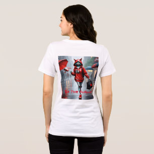 Whimsical Kitten Rain Run Women's Bella+Leinwand V Tri-Blend Shirt