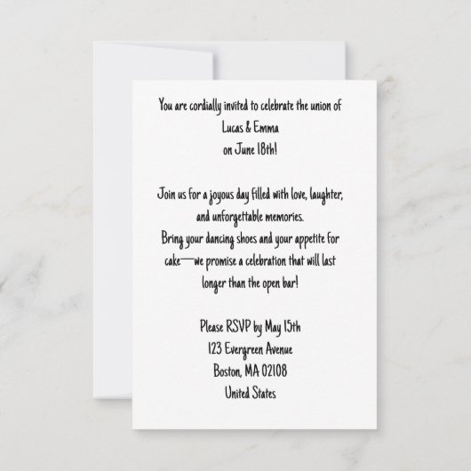 Whimsical Kitten Wedding Einladung (Rückseite)