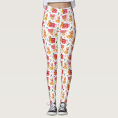 Whimsical Kitty Cats, Mäuse und Fische Leggings (Vorderseite)
