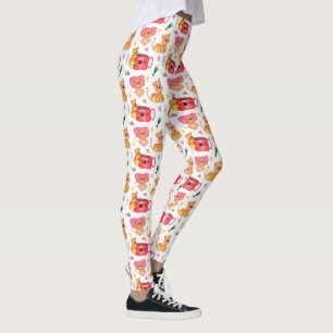 Whimsical Kitty Cats, Mäuse und Fische Leggings