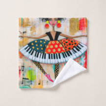 Whimsical Klaviertasten Musik Ballerina
