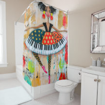 Whimsical Klaviertasten Musik Ballerina