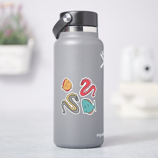 Whimsical Kleine Fische und Aale Aufkleber (HydroFlask)