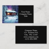 Whimsical kleine rustikale Holzhütte im Wald Visitenkarte (Vorne/Hinten)