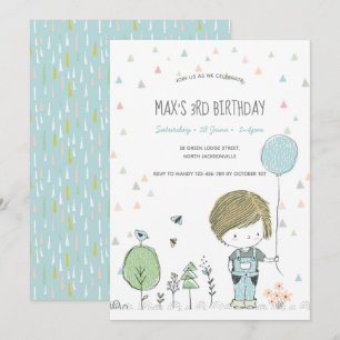 Whimsical Kleinkind-Kindergeburtstag Einladung