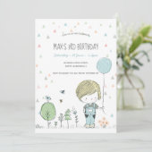 Whimsical Kleinkind-Kindergeburtstag Einladung (Stehend Vorderseite)