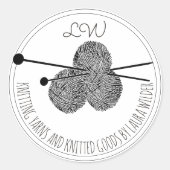 Whimsical Knitter Runder Aufkleber (Vorderseite)