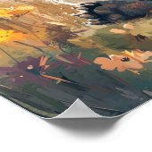 Whimsical Koala mit Orange Balloon in Meadow Digi Poster (Ecke)