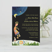 Whimsical Kokopelli Southwest Wedding Einladung (Stehend Vorderseite)