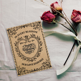 Whimsical Kraft Antique Arrow Heart Valentine Feiertagskarte