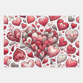 Whimsical Künstlerisch Extravagant Grau und Roter  Geschenkpapier Set (Vorderseite 2)