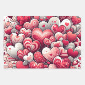 Whimsical Künstlerisch Extravagant Grau und Roter  Geschenkpapier Set (Vorderseite)