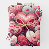 Whimsical Künstlerisch Extravagant Grau und Roter  Geschenkpapier Set (Beispiel)