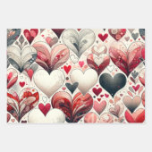 Whimsical Künstlerisch Extravagant Grau und Roter  Geschenkpapier Set (Vorderseite 3)