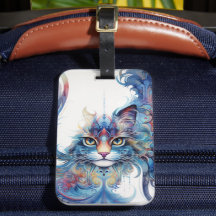 Whimsical, künstlerisch Psychedelic Cat Luggage Ta