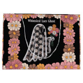 Whimsical Lace Ghost Illustration mit floral Große Geschenktüte (Rückseite)